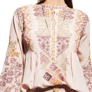 Johnny Was Hayes Blouse Dusty Pink 1X NWT